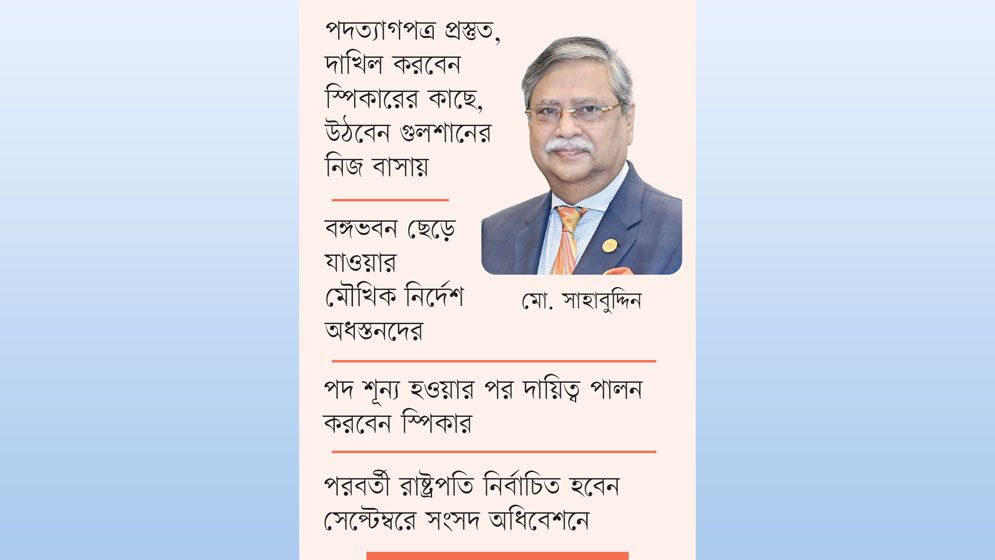বঙ্গভবন ছাড়তেই হচ্ছে সাহাবুদ্দিনকে