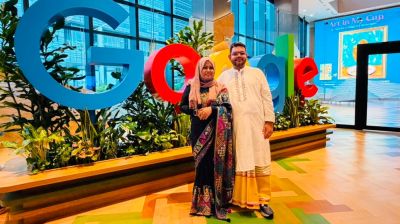 গুগলের আয়োজনে শাড়ি-পাঞ্জাবি-লুঙ্গিতে বাংলাদেশের প্রতিনিধিত্ব করলেন পাভেল-সুমাইয়া