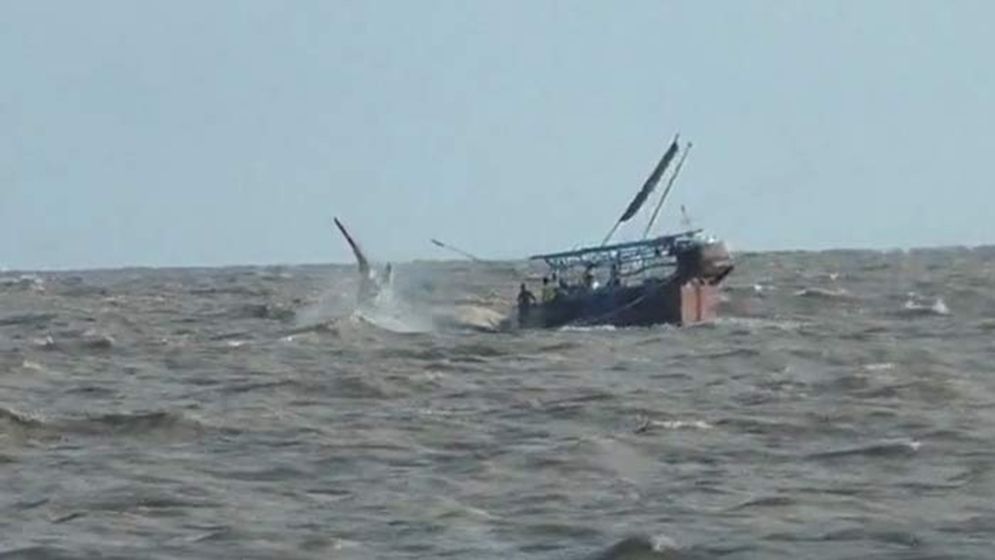 উত্তাল ঢেউয়ে সাগরে ট্রলারডুবি, ১০ জেলের সবাই উদ্ধার