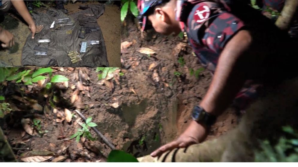 সাতছড়িতে মাটির নিচে মিলল ৬ পিস্তল, ৭ ম্যাগাজিন ও গুলি