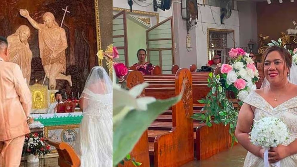 হাঁটুসমান বন্যার পানিতেই বিয়ে, ভালোবাসার অনন্য দৃষ্টান্ত স্থাপন করলেন দম্পতি!