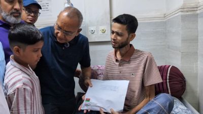 তারেক রহমানের পক্ষ থেকে ক্যানসার আক্রান্ত যুবদল নেতাকে আর্থিক অনুদান