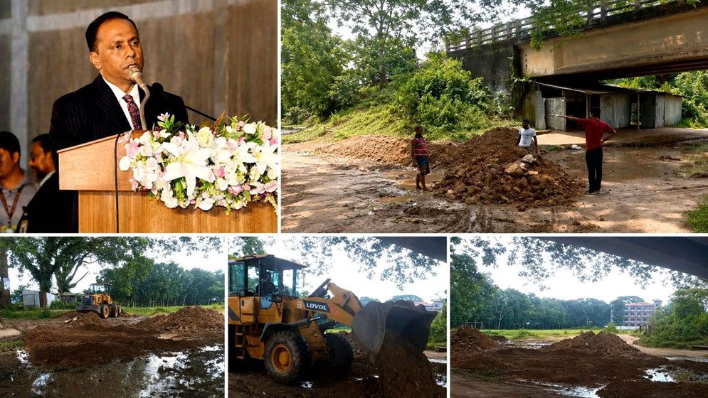 বেহাল সড়ক চলাচলের উপযোগী করলেন ডেপুটি স্পিকার