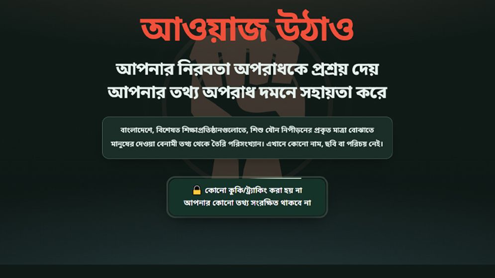আওয়াজ উঠাও: দুই দিনে ৬০ যৌন নিপীড়নের তথ্য