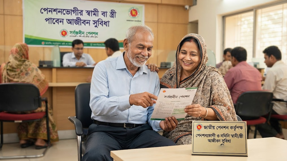 পেনশনভোগীর স্বামী বা স্ত্রী পাবেন আজীবন সুবিধা