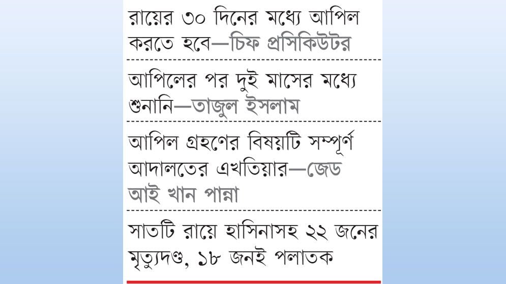 আত্মসমর্পণ ছাড়া নেই আপিলের সুযোগ