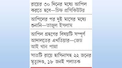 আত্মসমর্পণ ছাড়া নেই আপিলের সুযোগ