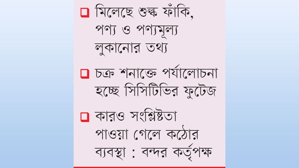 পণ্য খালাস পরীক্ষণে শেডে শেডে অনিয়ম