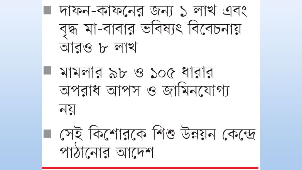 একটি প্রাণের মূল্য ৯ লাখ টাকা