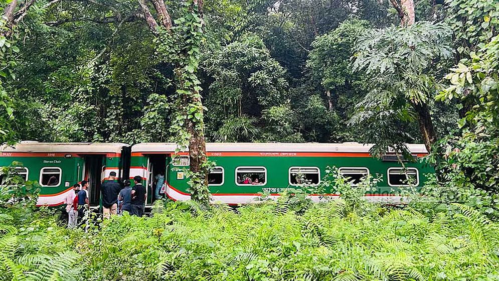 লাউয়াছড়া বনে বিচ্ছিন্ন সাত বগি, বাকি অংশ নিয়ে শ্রীমঙ্গলে ট্রেন