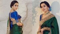 সবুজ-নীল শাড়িতে মুগ্ধতা ছড়ালেন সাবিলা