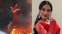 শুটিং সেটে আগুন, অল্পের জন্য রক্ষা পেলেন অভিনেত্রী