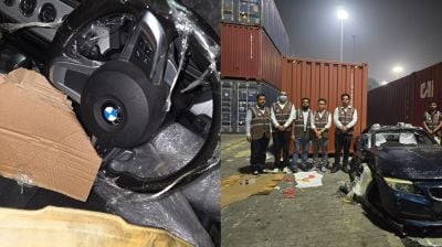 গাড়ির যন্ত্রাংশ বলে আস্ত বিএমডব্লিউ ও ৫ হাফ-কাট ট্রাক আমদানি!
