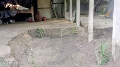 ঘরের একপাশে স্বামীর কবর, অন্যপাশে বসবাস করছেন স্ত্রী