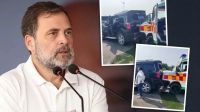 রাহুলের গাড়িবহরে পরপর পাঁচ গাড়ির ধাক্কা, অল্পের জন্য রক্ষা