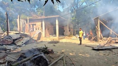 পাওনা ২ হাজার ৪০০ টাকা চাইতে গিয়ে খুন, অভিযুক্তের বাড়িতে আগুন