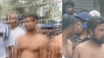 কিশোরীকে চুমু, অভিযুক্তদের অন্তর্বাস পরিয়ে হাঁটাল পুলিশ