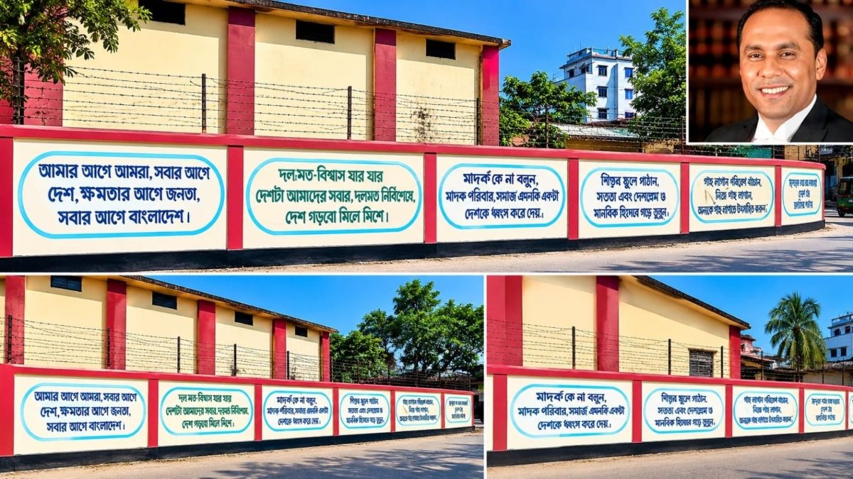 ডেপুটি স্পিকারের উদ্যোগে প্রশস্ত হলো সড়ক, দেয়ালে সচেতনতার বার্তা