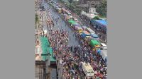 ঢাকা-টাঙ্গাইল মহাসড়ক অবরোধ করে গার্মেন্টস শ্রমিকদের বিক্ষোভ